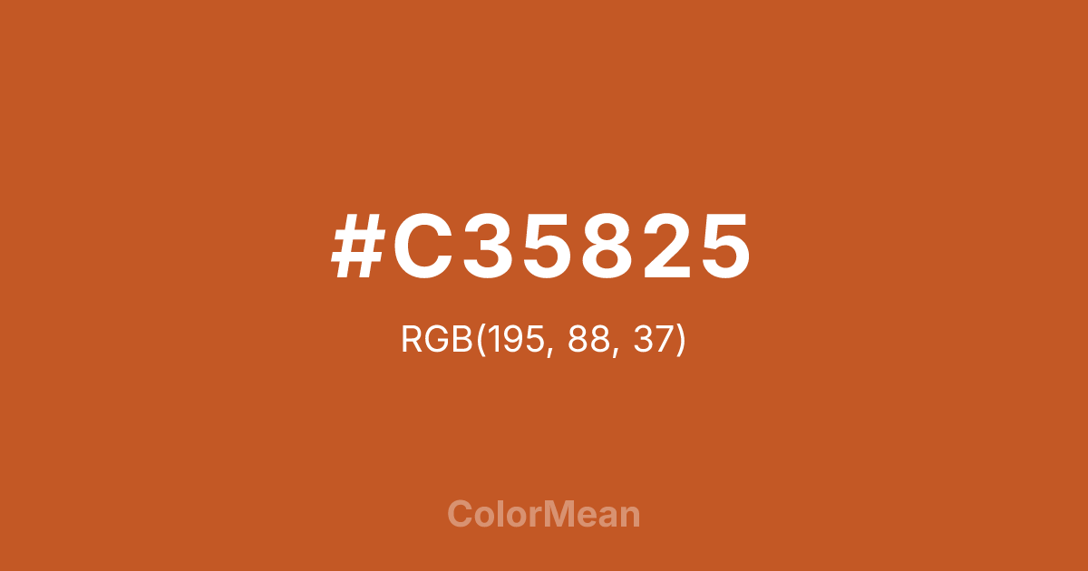 Color swatch image showing #C35825 with RGB(195,88,37) values