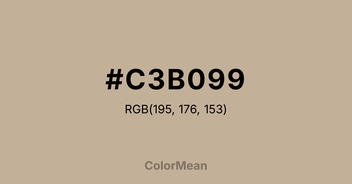 Color swatch image showing #C3B099 with RGB(195,176,153) values