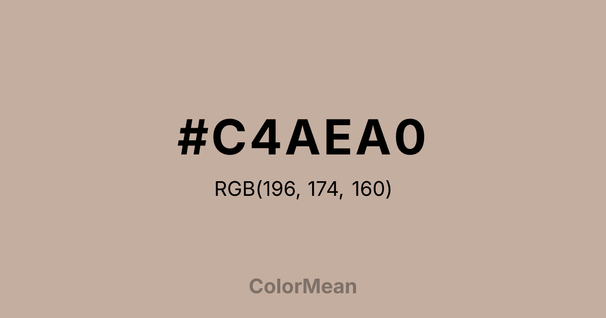 Color swatch image showing #C4AEA0 with RGB(196,174,160) values