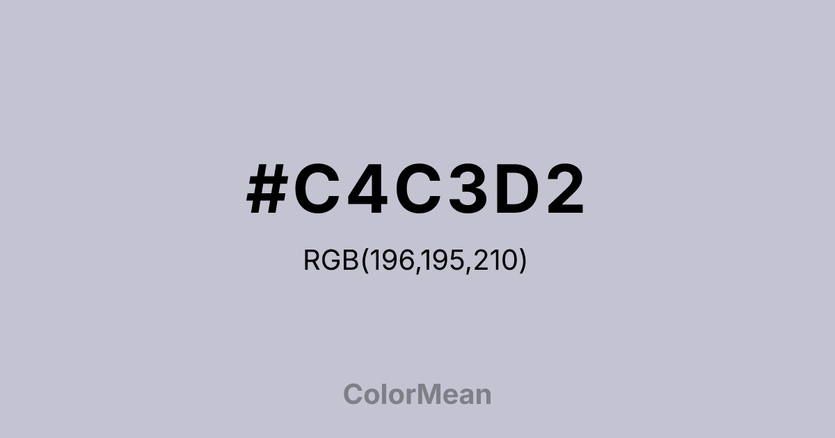 Color swatch image showing #C4C3D2 with RGB(196,195,210) values