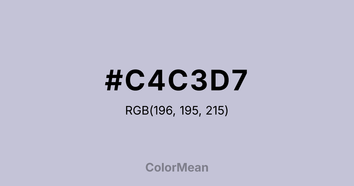 Color swatch image showing #C4C3D7 with RGB(196,195,215) values