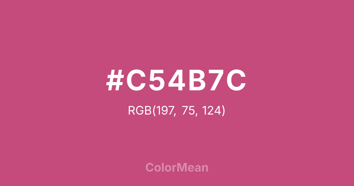 Color swatch image showing #C54B7C with RGB(197,75,124) values