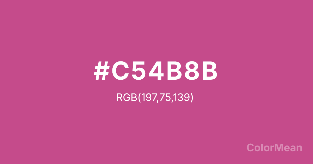 Color swatch image showing #C54B8B with RGB(197,75,139) values