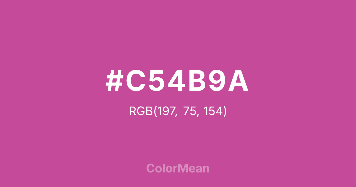 Color swatch image showing #C54B9A with RGB(197,75,154) values
