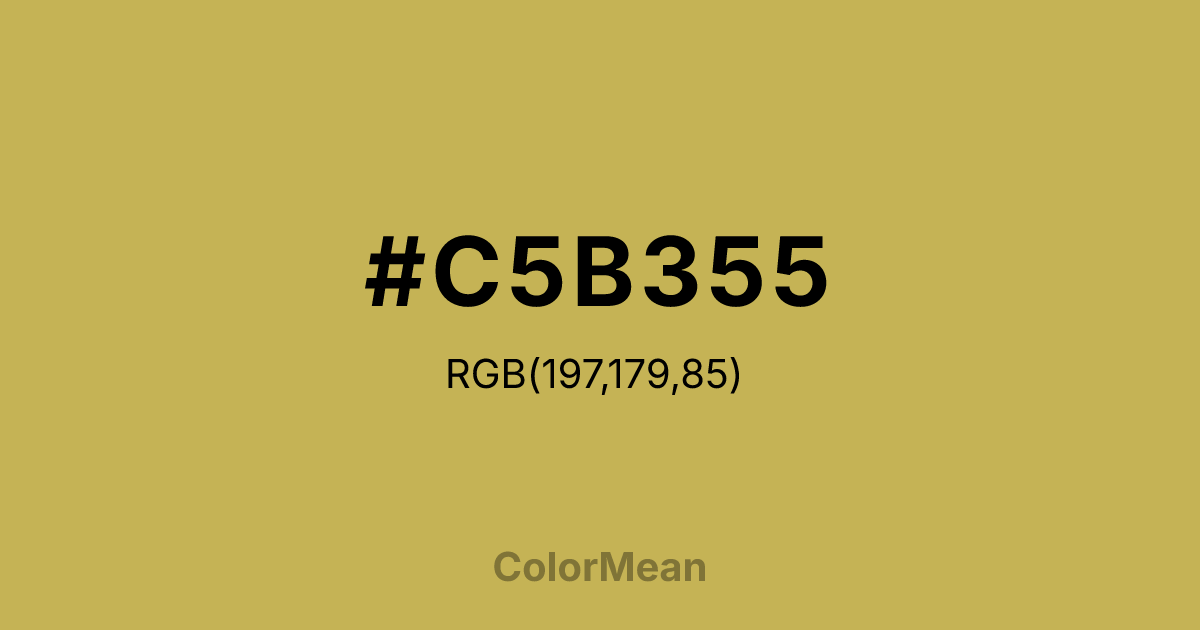 Color swatch image showing #C5B355 with RGB(197,179,85) values