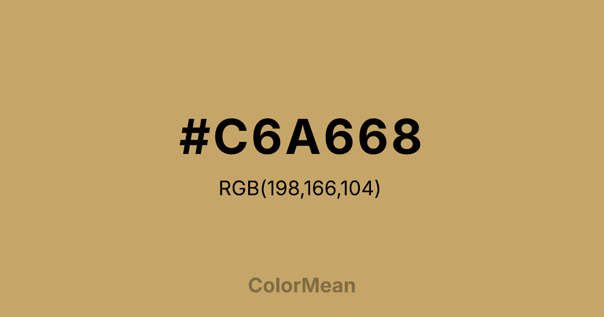 Color swatch image showing #C6A668 with RGB(198,166,104) values
