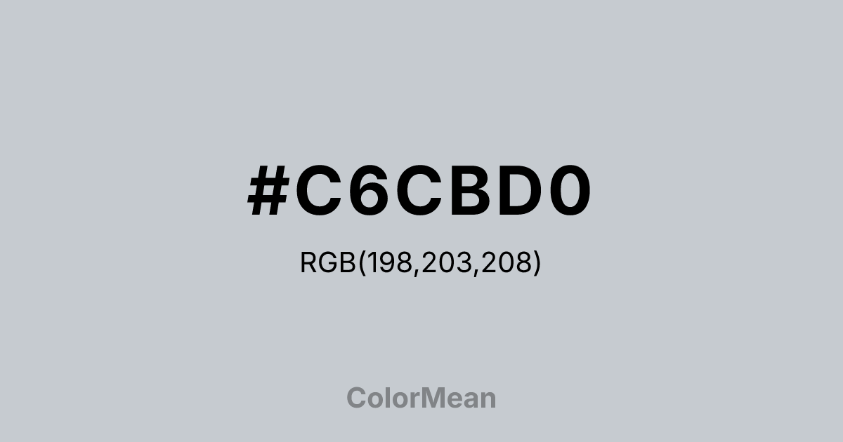 Color swatch image showing #C6CBD0 with RGB(198,203,208) values