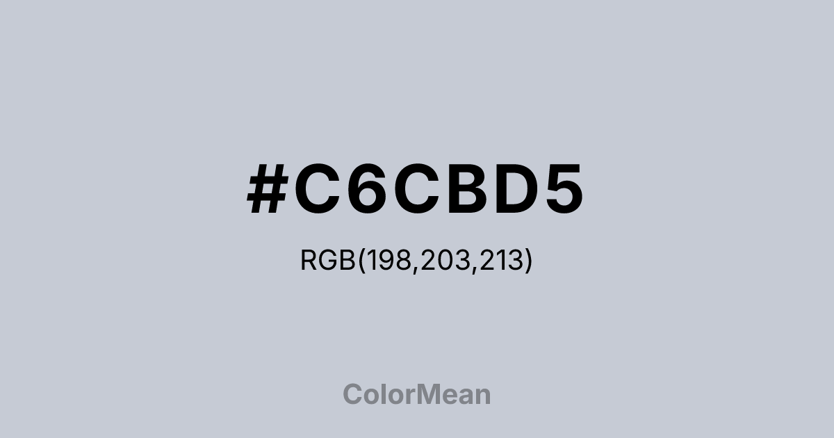Color swatch image showing #C6CBD5 with RGB(198,203,213) values