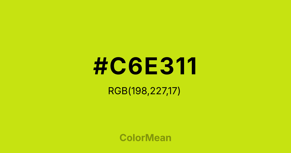 Color swatch image showing #C6E311 with RGB(198,227,17) values