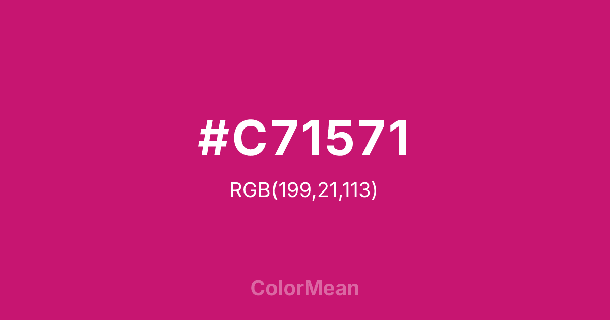 Color swatch image showing #C71571 with RGB(199,21,113) values