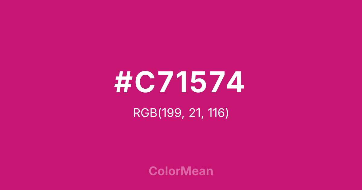 Color swatch image showing #C71574 with RGB(199,21,116) values