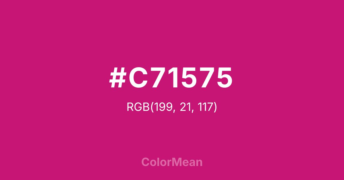 Color swatch image showing #C71575 with RGB(199,21,117) values