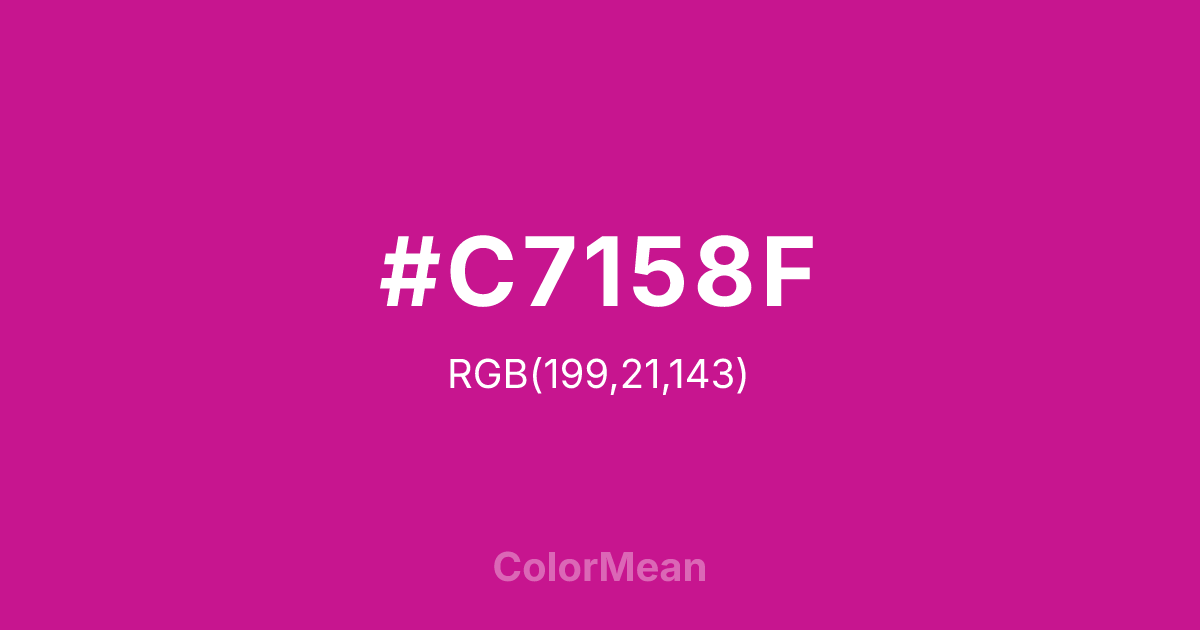 Color swatch image showing #C7158F with RGB(199,21,143) values