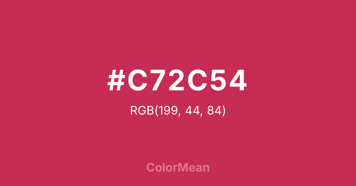 Color swatch image showing #C72C54 with RGB(199,44,84) values