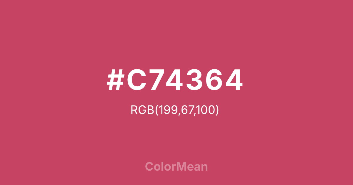 Color swatch image showing #C74364 with RGB(199,67,100) values