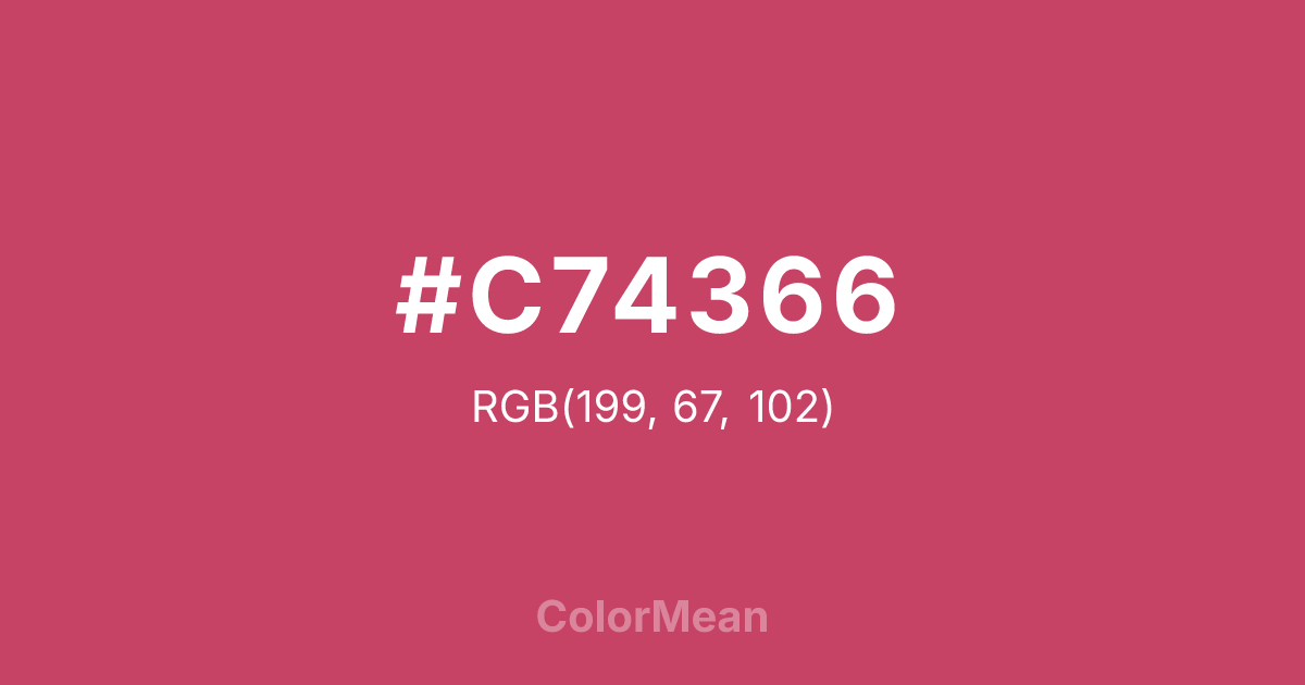 Color swatch image showing #C74366 with RGB(199,67,102) values