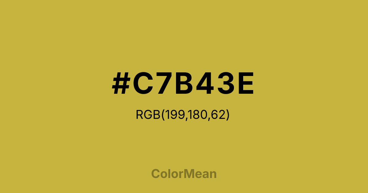 Color swatch image showing #C7B43E with RGB(199,180,62) values