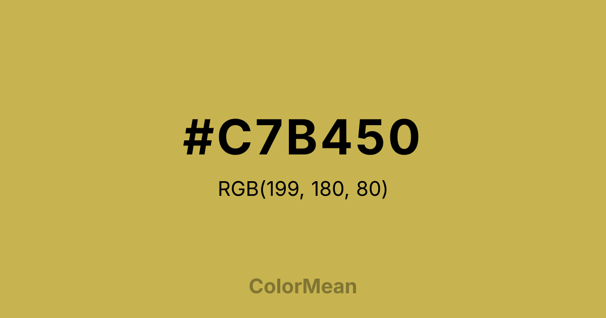 Color swatch image showing #C7B450 with RGB(199,180,80) values