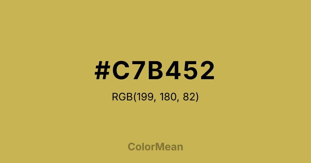 Color swatch image showing #C7B452 with RGB(199,180,82) values