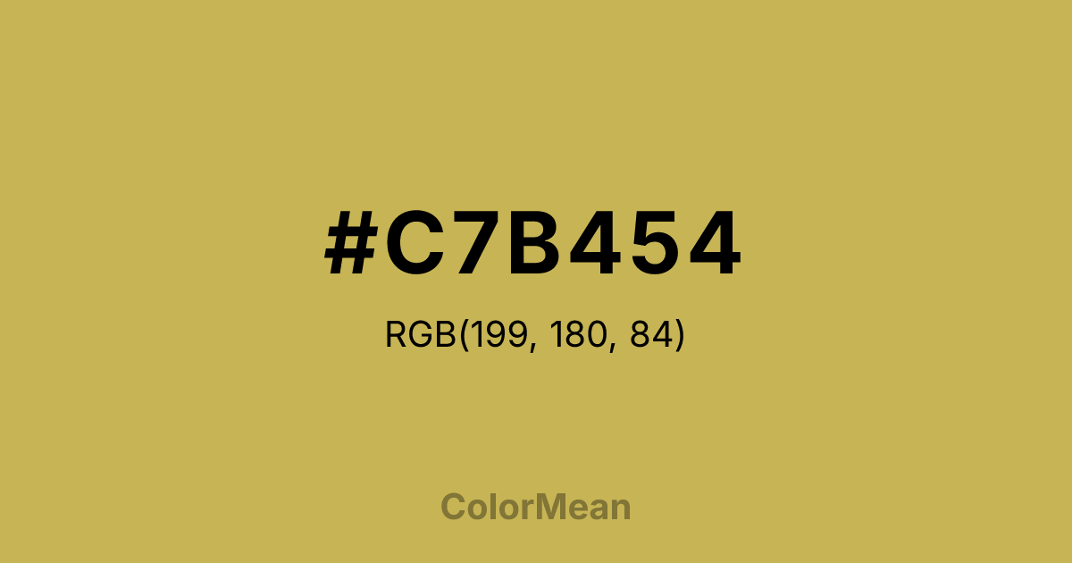 Color swatch image showing #C7B454 with RGB(199,180,84) values