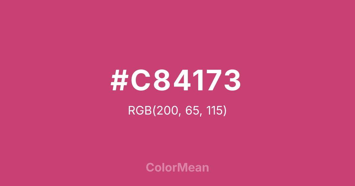 Color swatch image showing #C84173 with RGB(200,65,115) values