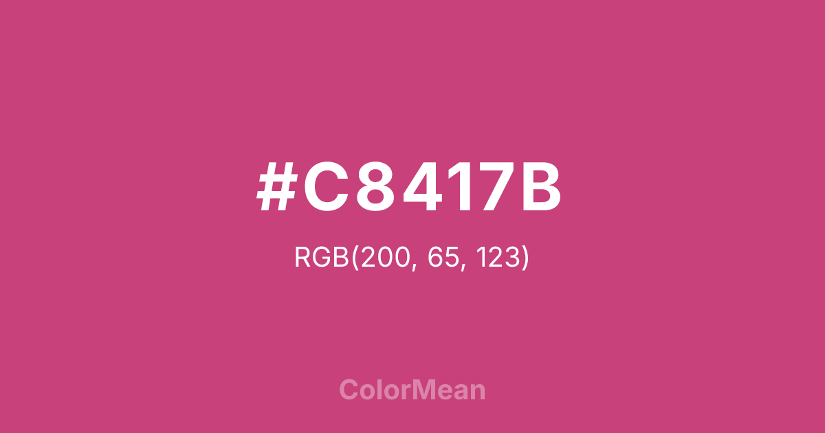 Color swatch image showing #C8417B with RGB(200,65,123) values