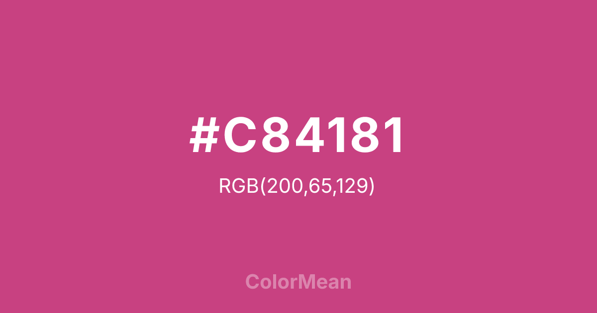 Color swatch image showing #C84181 with RGB(200,65,129) values