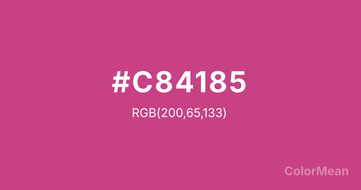 Color swatch image showing #C84185 with RGB(200,65,133) values