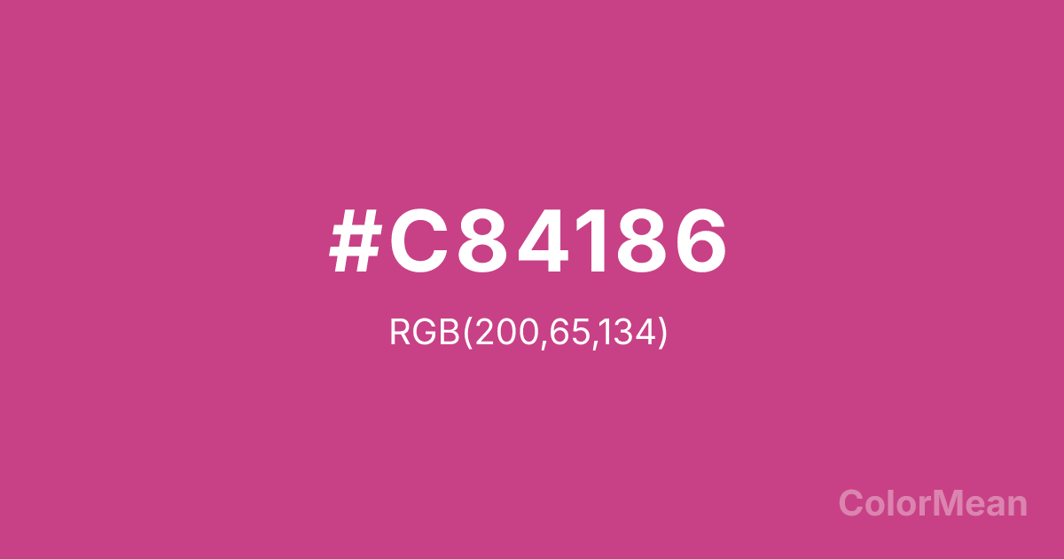Color swatch image showing Smitten (#C84186) with RGB(200,65,134) values