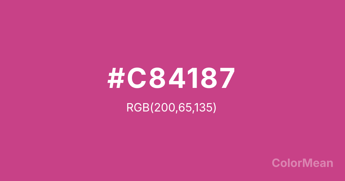 Color swatch image showing #C84187 with RGB(200,65,135) values