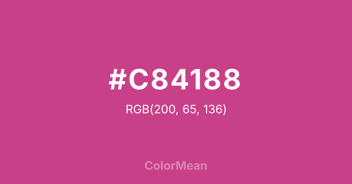 Color swatch image showing #C84188 with RGB(200,65,136) values