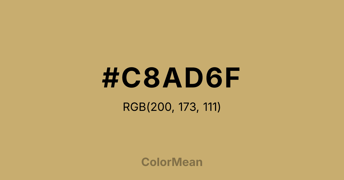 Color swatch image showing #C8AD6F with RGB(200,173,111) values