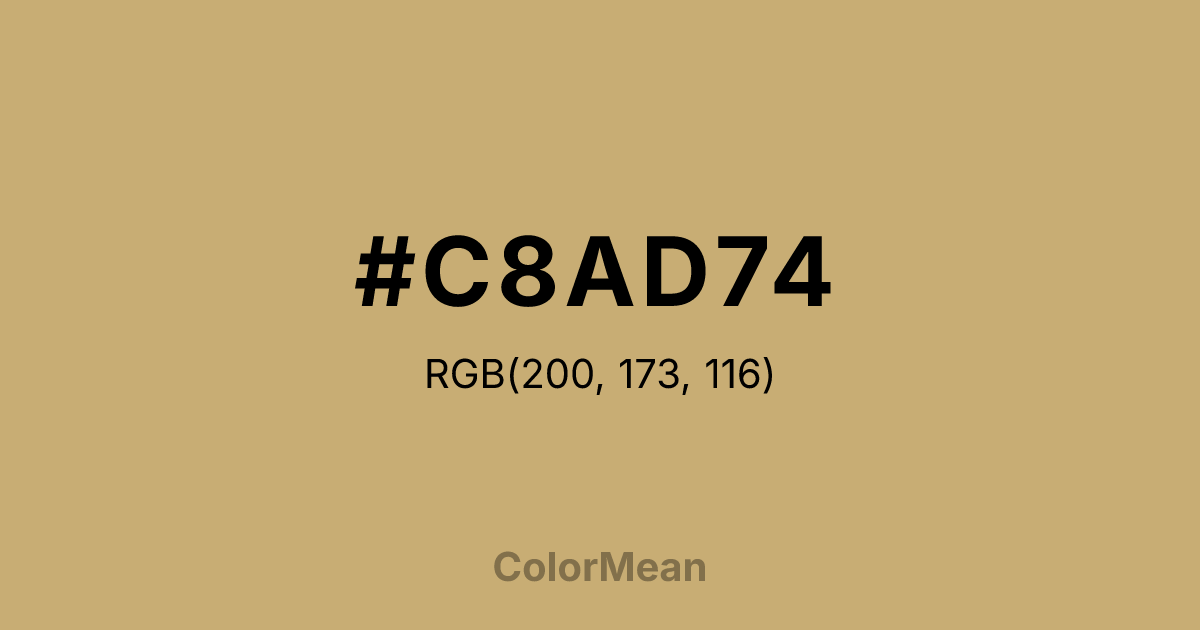 Color swatch image showing #C8AD74 with RGB(200,173,116) values