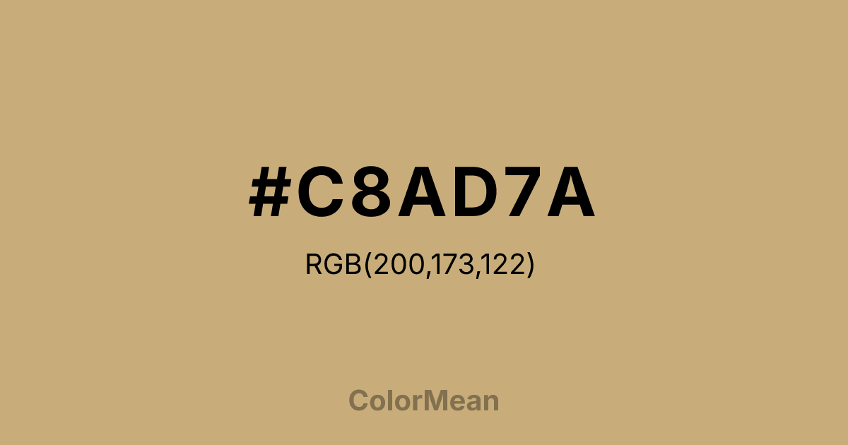 Color swatch image showing #C8AD7A with RGB(200,173,122) values