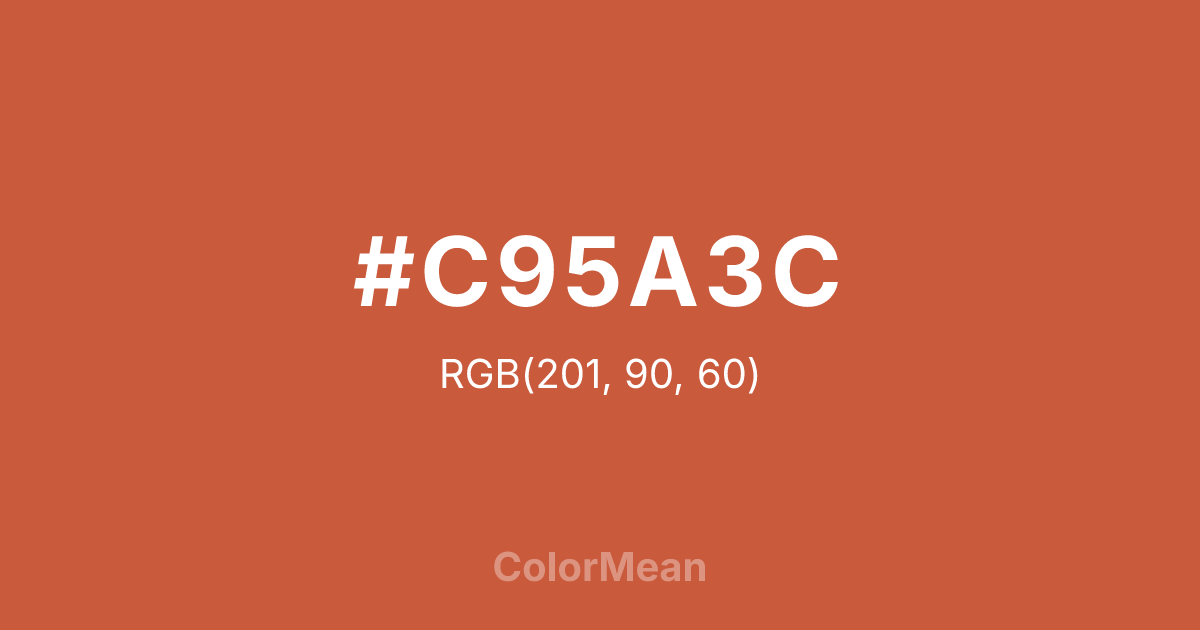 Color swatch image showing #C95A3C with RGB(201,90,60) values