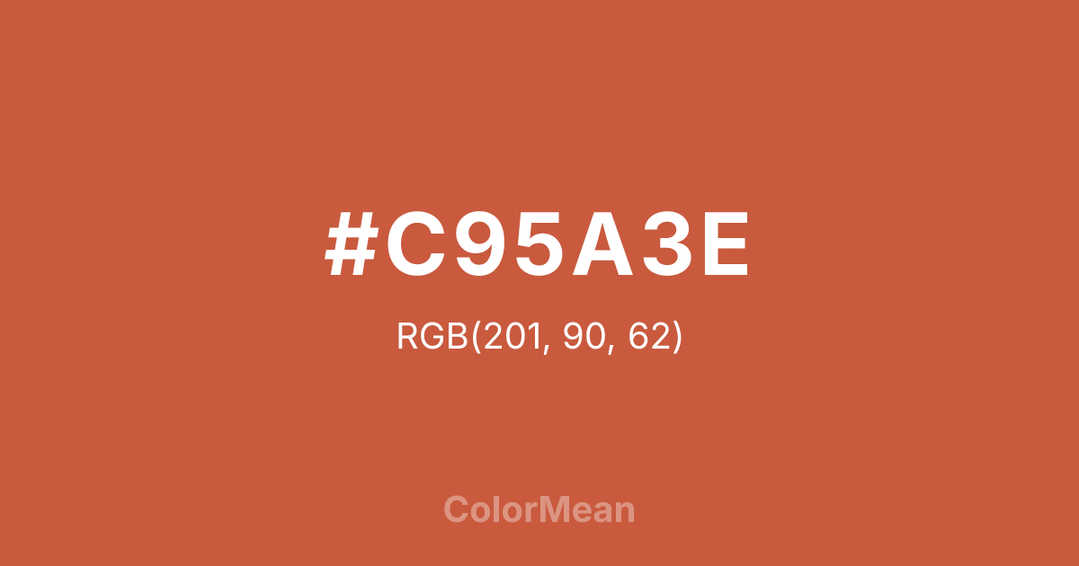 Color swatch image showing #C95A3E with RGB(201,90,62) values
