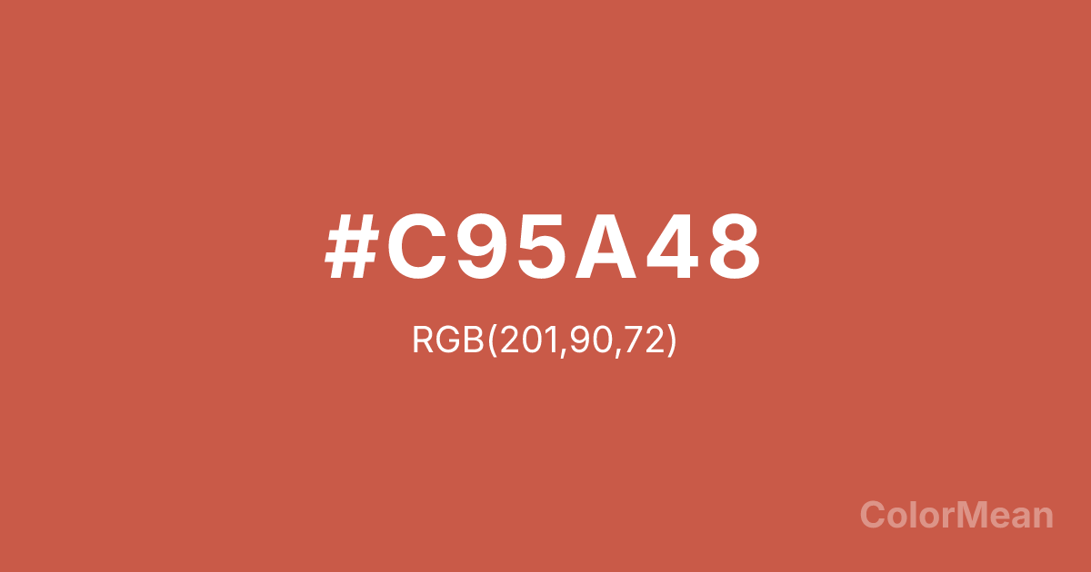 Color swatch image showing #C95A48 with RGB(201,90,72) values