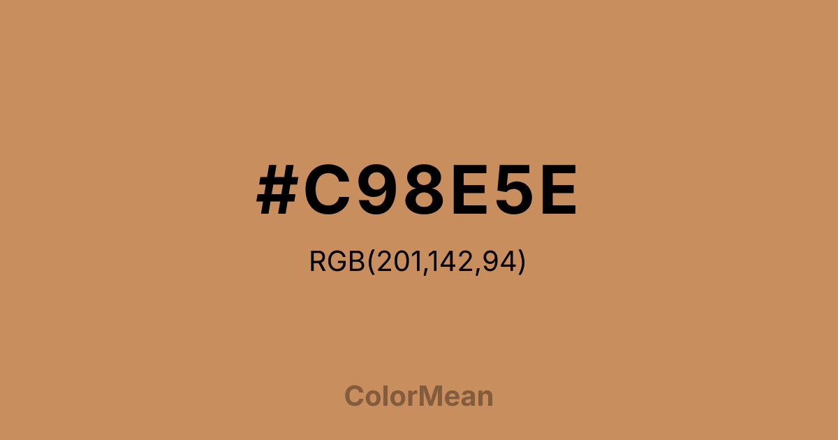 Color swatch image showing #C98E5E with RGB(201,142,94) values