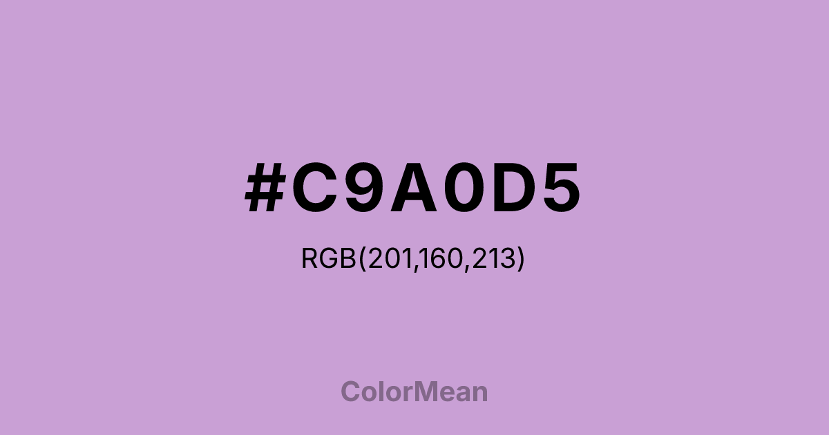 Color swatch image showing #C9A0D5 with RGB(201,160,213) values