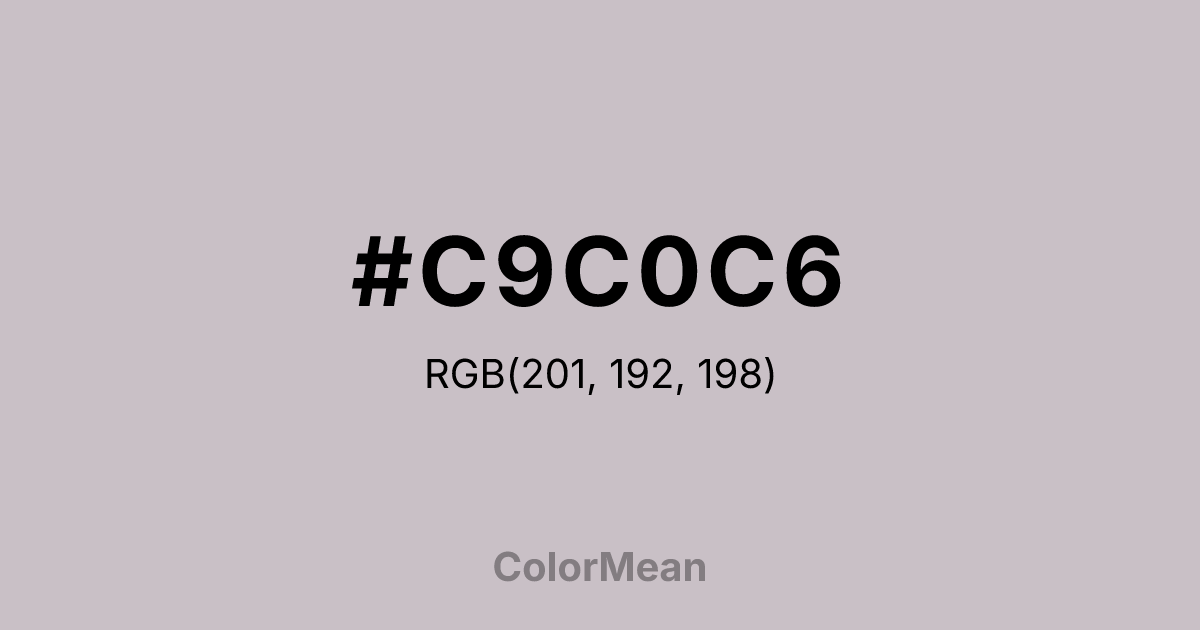 Color swatch image showing #C9C0C6 with RGB(201,192,198) values