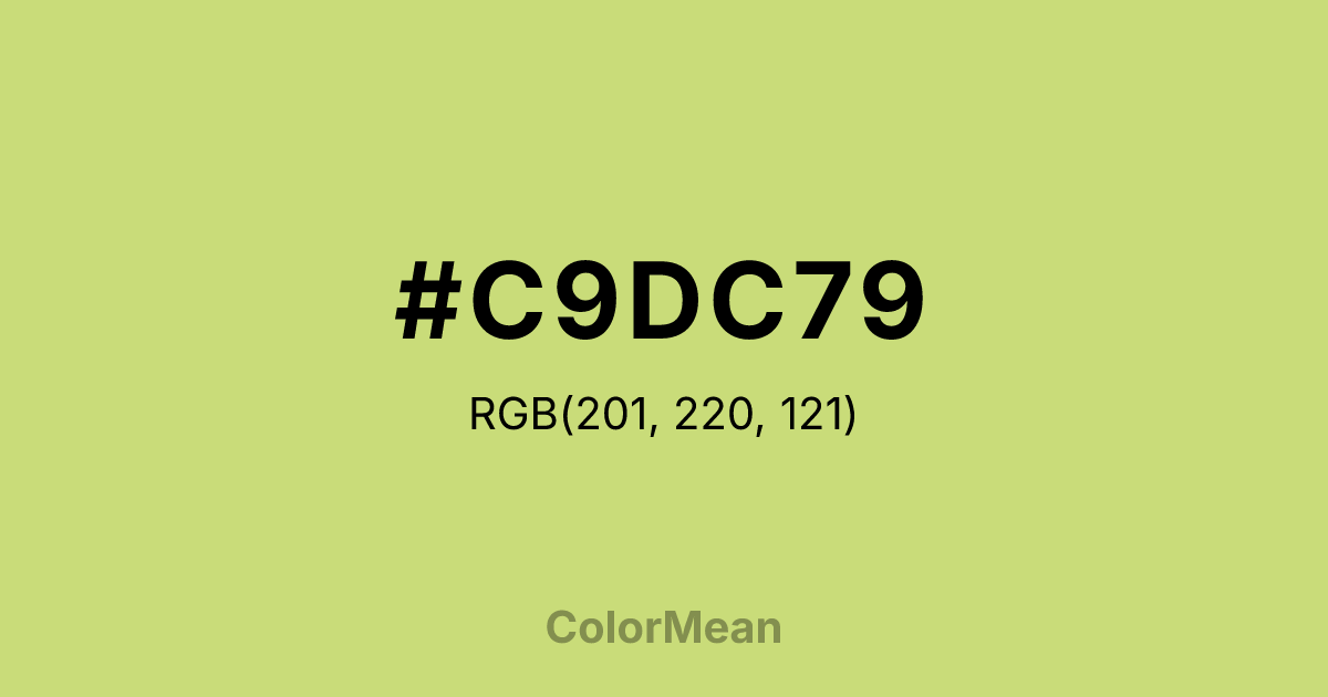 Color swatch image showing #C9DC79 with RGB(201,220,121) values