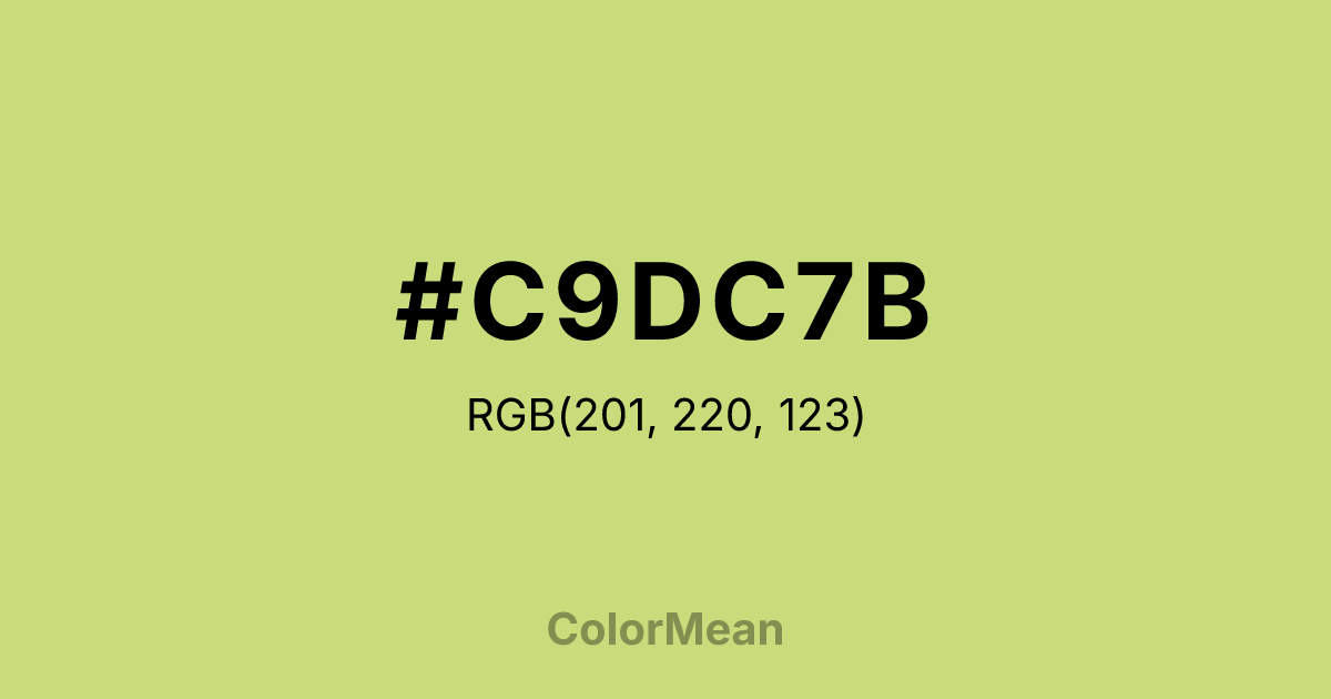 Color swatch image showing #C9DC7B with RGB(201,220,123) values