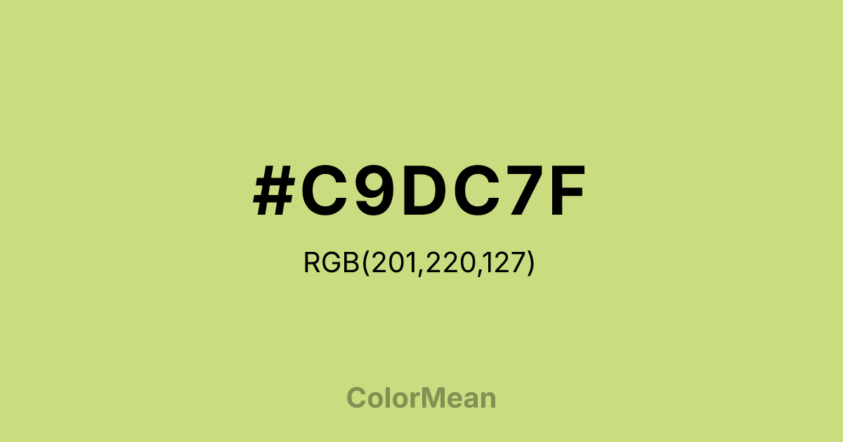 Color swatch image showing #C9DC7F with RGB(201,220,127) values