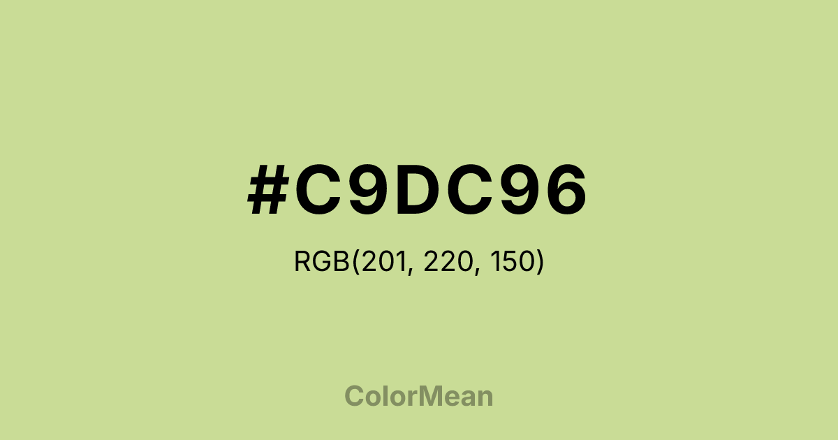Color swatch image showing #C9DC96 with RGB(201,220,150) values