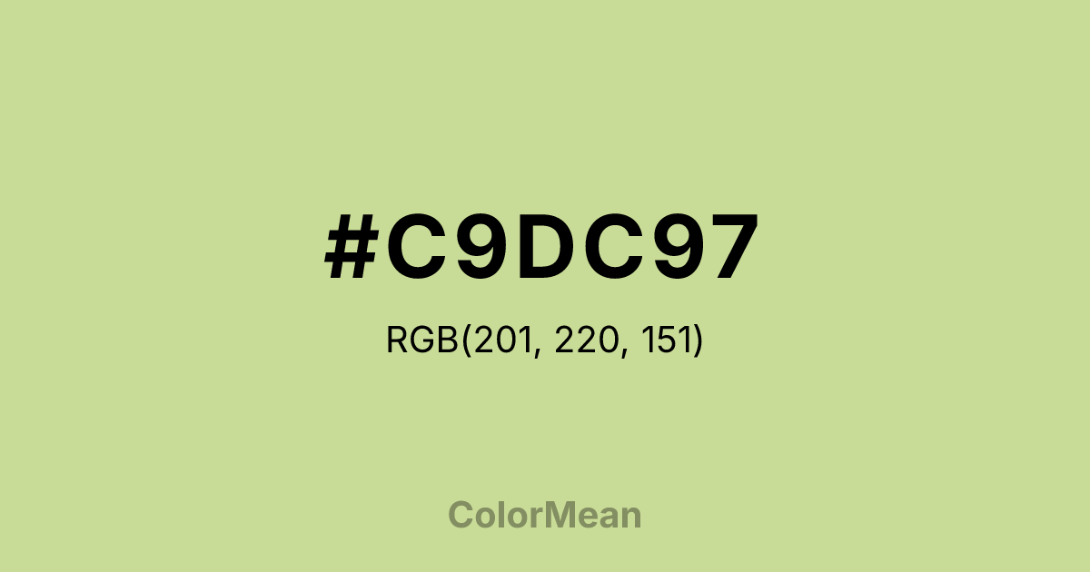 Color swatch image showing #C9DC97 with RGB(201,220,151) values