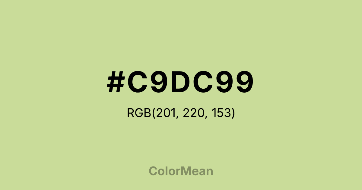Color swatch image showing #C9DC99 with RGB(201,220,153) values