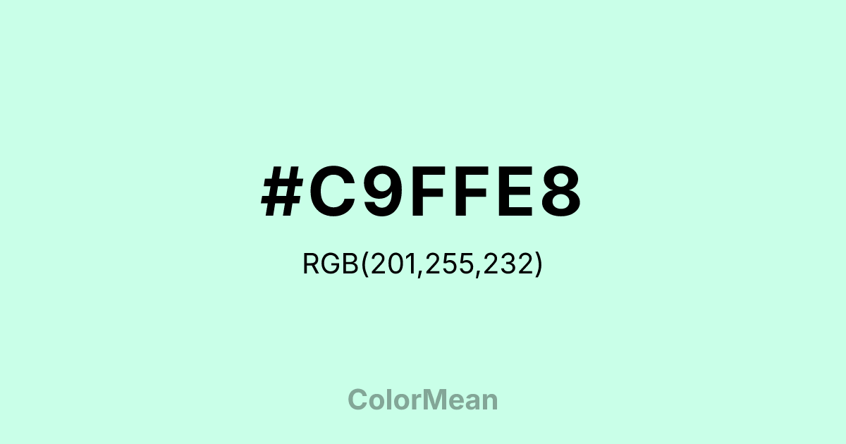 Color swatch image showing #C9FFE8 with RGB(201,255,232) values