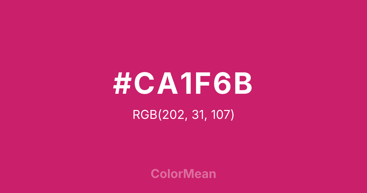 Color swatch image showing #CA1F6B with RGB(202,31,107) values
