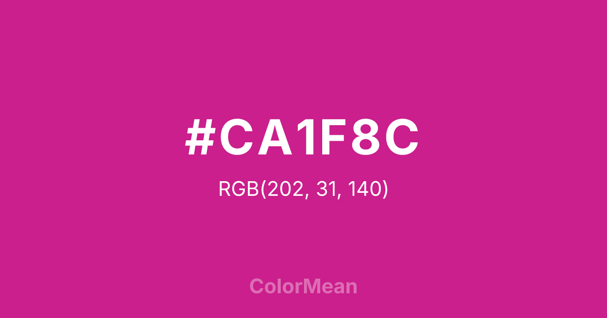 Color swatch image showing #CA1F8C with RGB(202,31,140) values