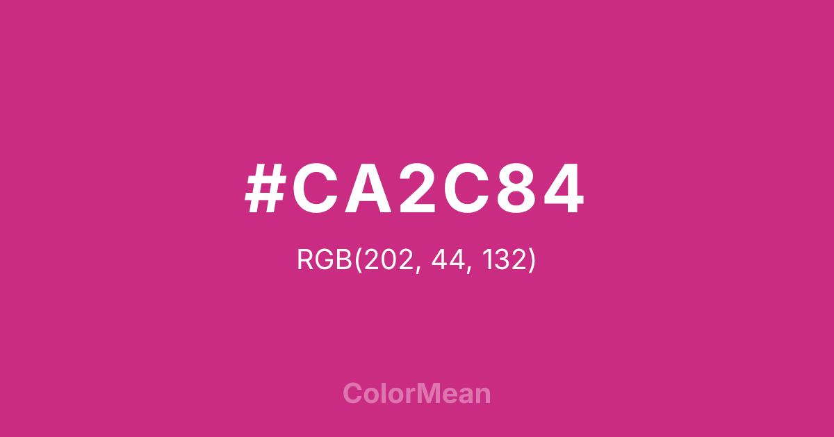 Color swatch image showing #CA2C84 with RGB(202,44,132) values